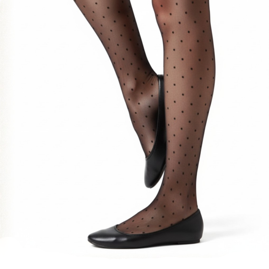 Sheer Black Polka Dot Tights