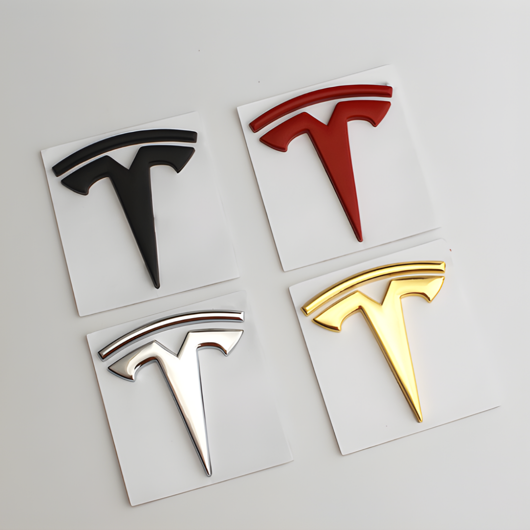 Tesla Metal Emblem Rear Emblem Decoration Sticker Leaf Board Sticker