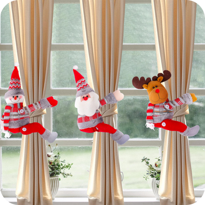 Christmas Cartoon Doll Curtain Buckles (Santa, Snowman, Reindeer)