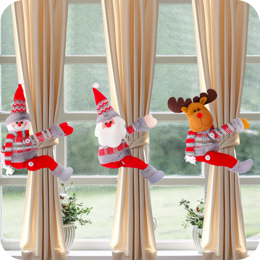 Christmas Cartoon Doll Curtain Buckles (Santa, Snowman, Reindeer)
