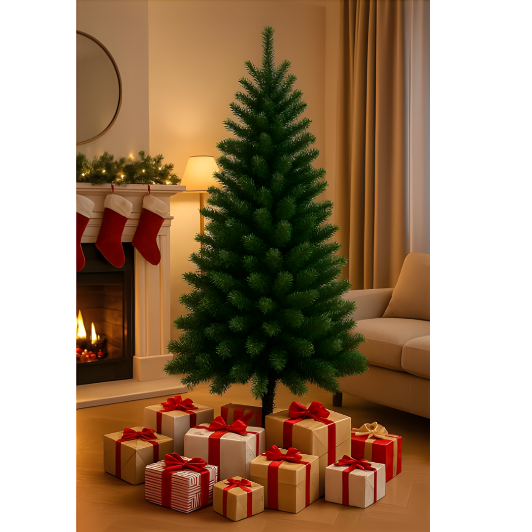 Classic Artificial Realistic Natural Branches Pine Christmas Tree Xmas Green-Unlit 4FT, 5FT, 6FT,7FT