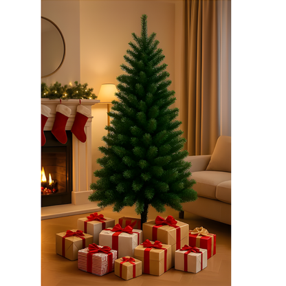 Classic Artificial Realistic Natural Branches Pine Christmas Tree Xmas Green-Unlit 4FT, 5FT, 6FT,7FT