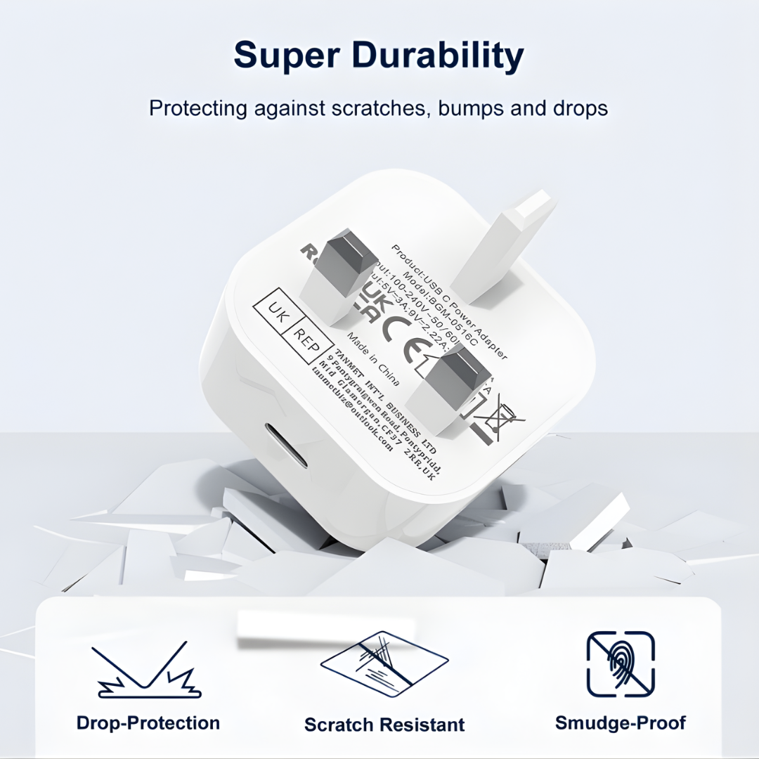 20W iPhone Charger – Apple MFi Certified (USB-C to Lightning, 2M Cable)