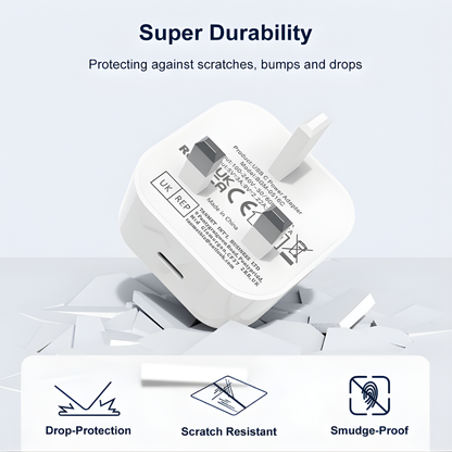 20W iPhone Charger – Apple MFi Certified (USB-C to Lightning, 2M Cable)