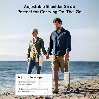 Water Bottle Carrier Bag + Straw cover Compatible with Stanley 30/40oz Tumbler with Handle & Adjustable Shoulder Strap