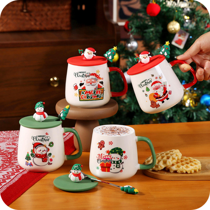 Christmas Coffee Mug Gift Set with Smart Cup Warmer Heating Plate