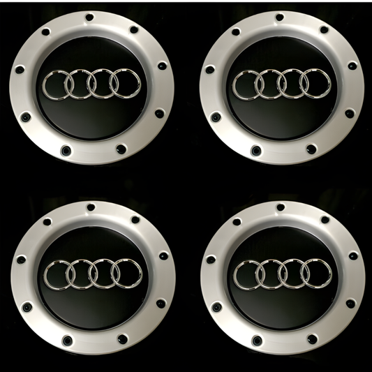 4x AUDI 147mm WHEEL CENTRE CAPS FOR AUDI RS4 TT STYLE TT A4 S4 8D0601165K