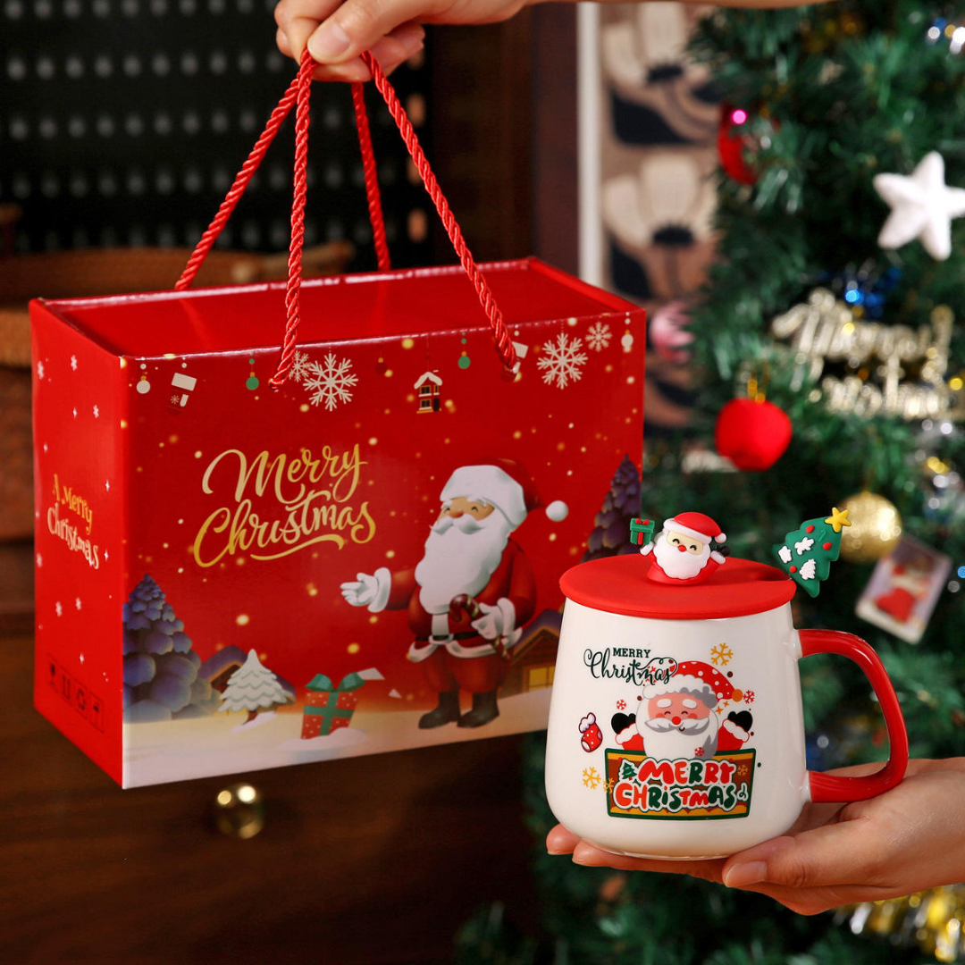 Christmas Coffee Mug Gift Set with Smart Cup Warmer Heating Plate