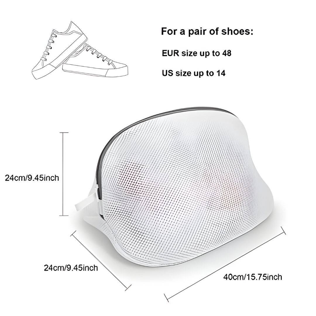 2-Pack Mesh Laundry Bags for Shoes, Delicates & Trainers with Zippers
