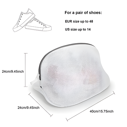 2-Pack Mesh Laundry Bags for Shoes, Delicates & Trainers with Zippers