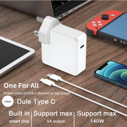 140W USB-C Super Fast Charger for MacBook Pro / Air + 7.2ft USB-C Cable