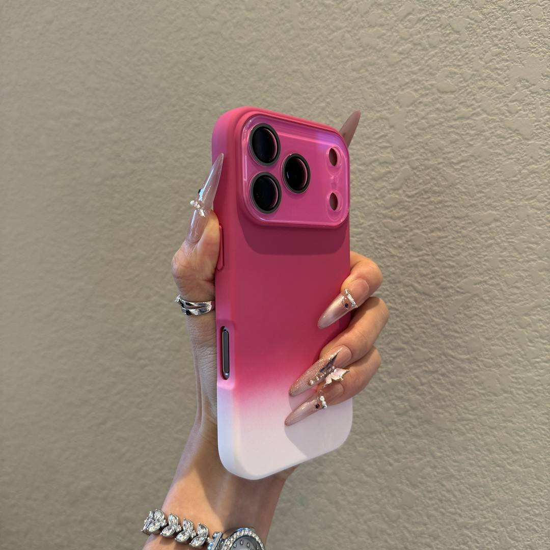 Advanced Gradient Full Coverage Lens Film Silicone Phone Case for iPhone 12 13 14 15 16 17 Pro Max 17Air Anti-fall Mobile Covers