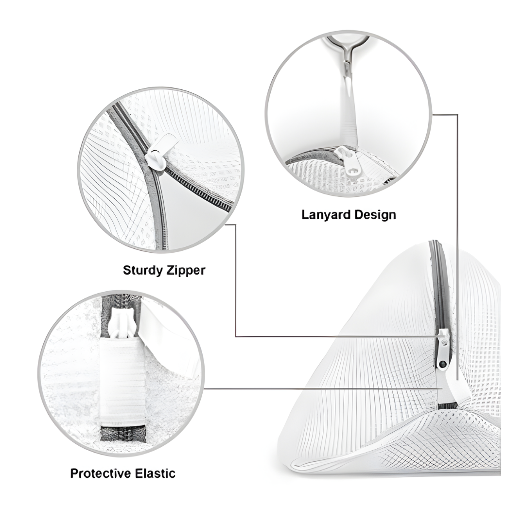 2-Pack Mesh Laundry Bags for Shoes, Delicates & Trainers with Zippers