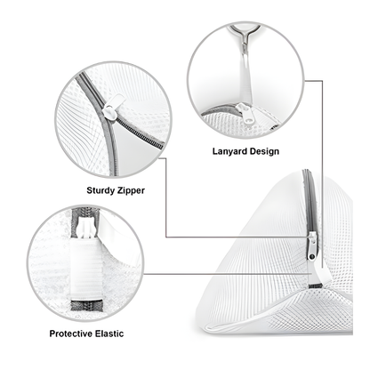 2-Pack Mesh Laundry Bags for Shoes, Delicates & Trainers with Zippers