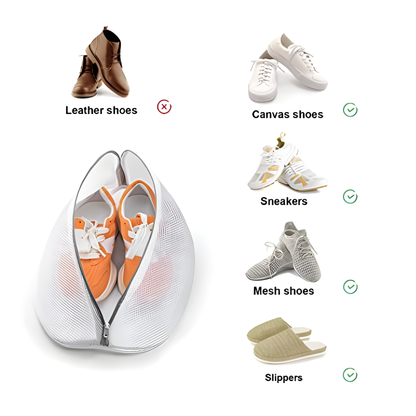 2-Pack Mesh Laundry Bags for Shoes, Delicates & Trainers with Zippers