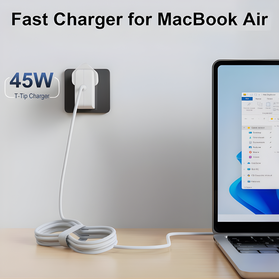 45W T-Tip MacBook Air Charger (2012–2017) – Fast, Safe & Reliable