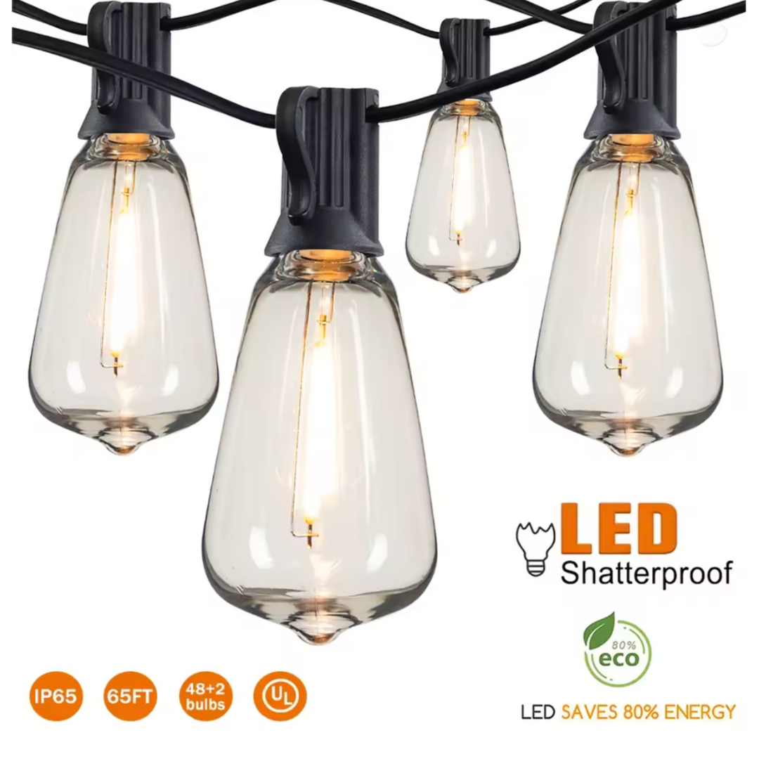 Heavy-Duty IP65 Waterproof LED String Lights, Connectable (7.6M/10M/15M/20M)