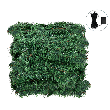 3M/9.8FT Pre-Lit Christmas Garland with 50 Warm LED Lights