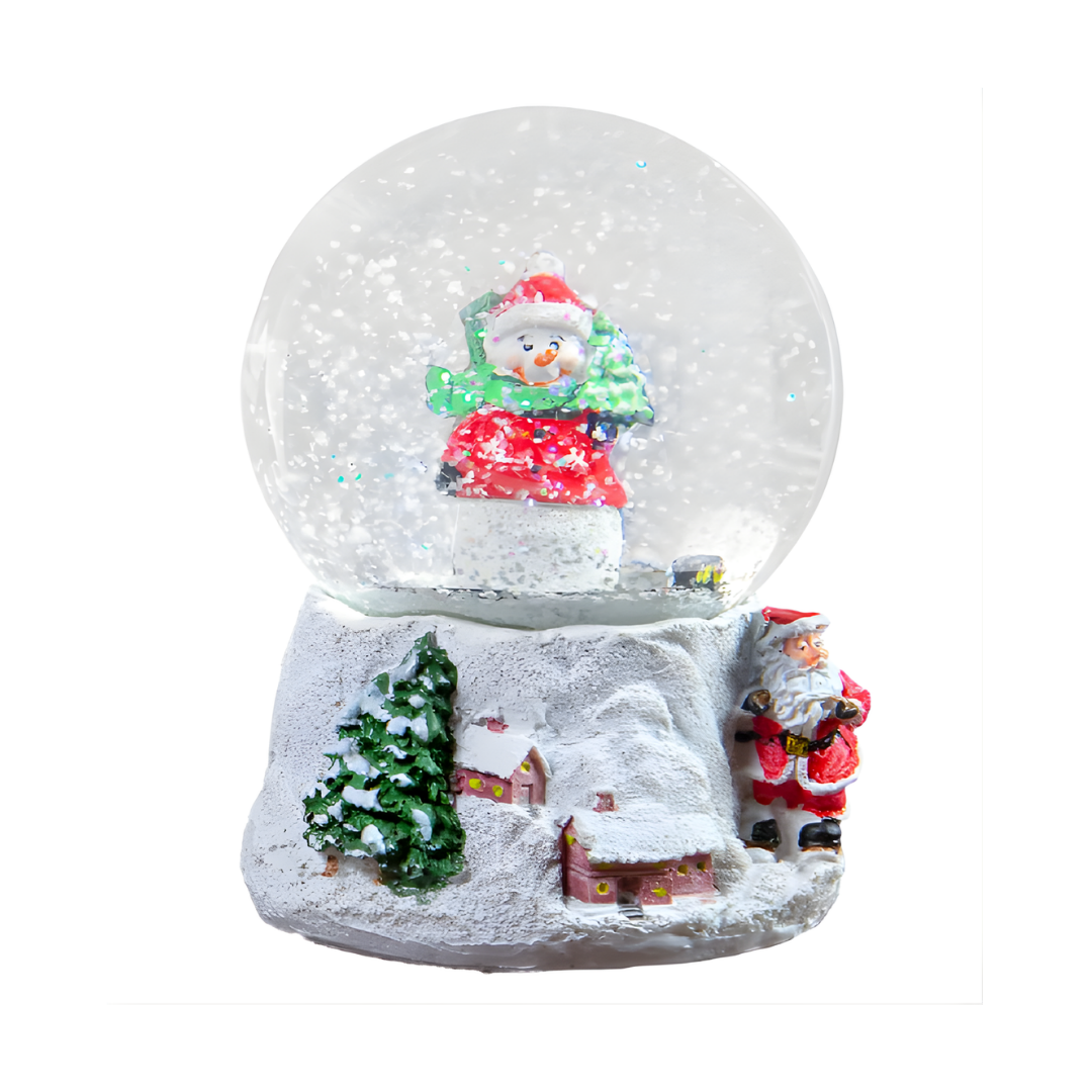 The Christmas Workshop 84410 Musical Snow Globe/Snowman Festive Decoration/Wind Up & Play / 11cm x 10cm x 15cm