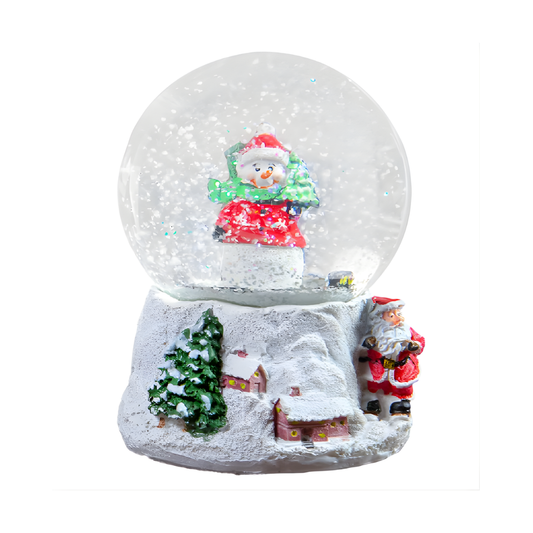 The Christmas Workshop 84410 Musical Snow Globe/Snowman Festive Decoration/Wind Up & Play / 11cm x 10cm x 15cm
