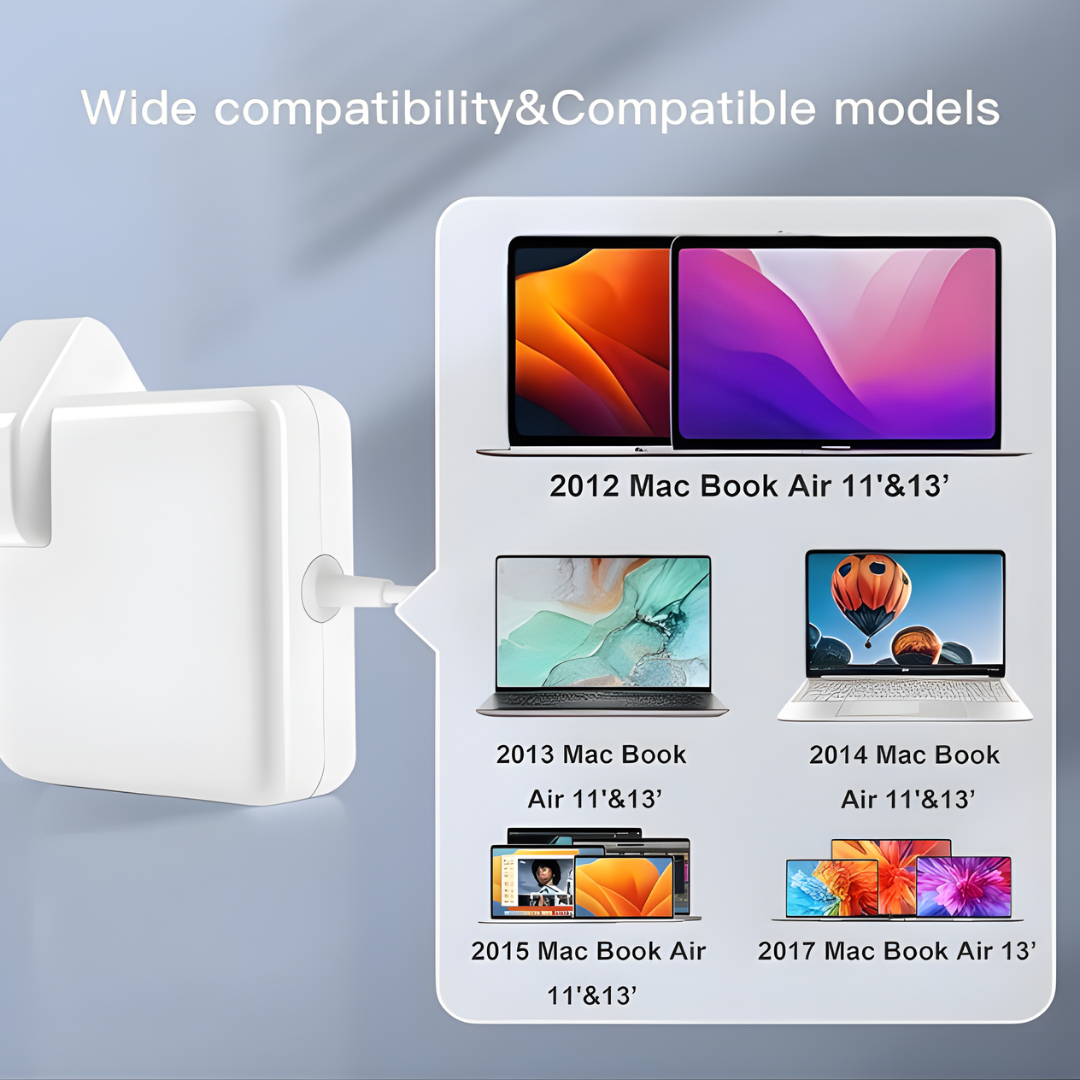 45W T-Tip MacBook Air Charger (2012–2017) – Fast, Safe & Reliable