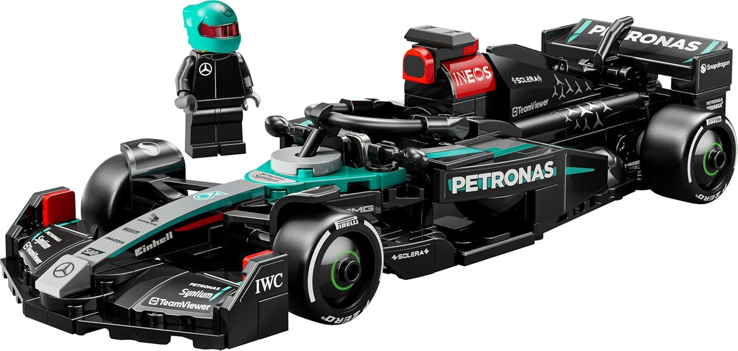 LEGO Speed Champions Mercedes-AMG F1 W15 Race Car Toy with Collectible Driver Minifigure Model Kits for 10+ Year Old Boys Girls or Adult Motorsport Fans 77244