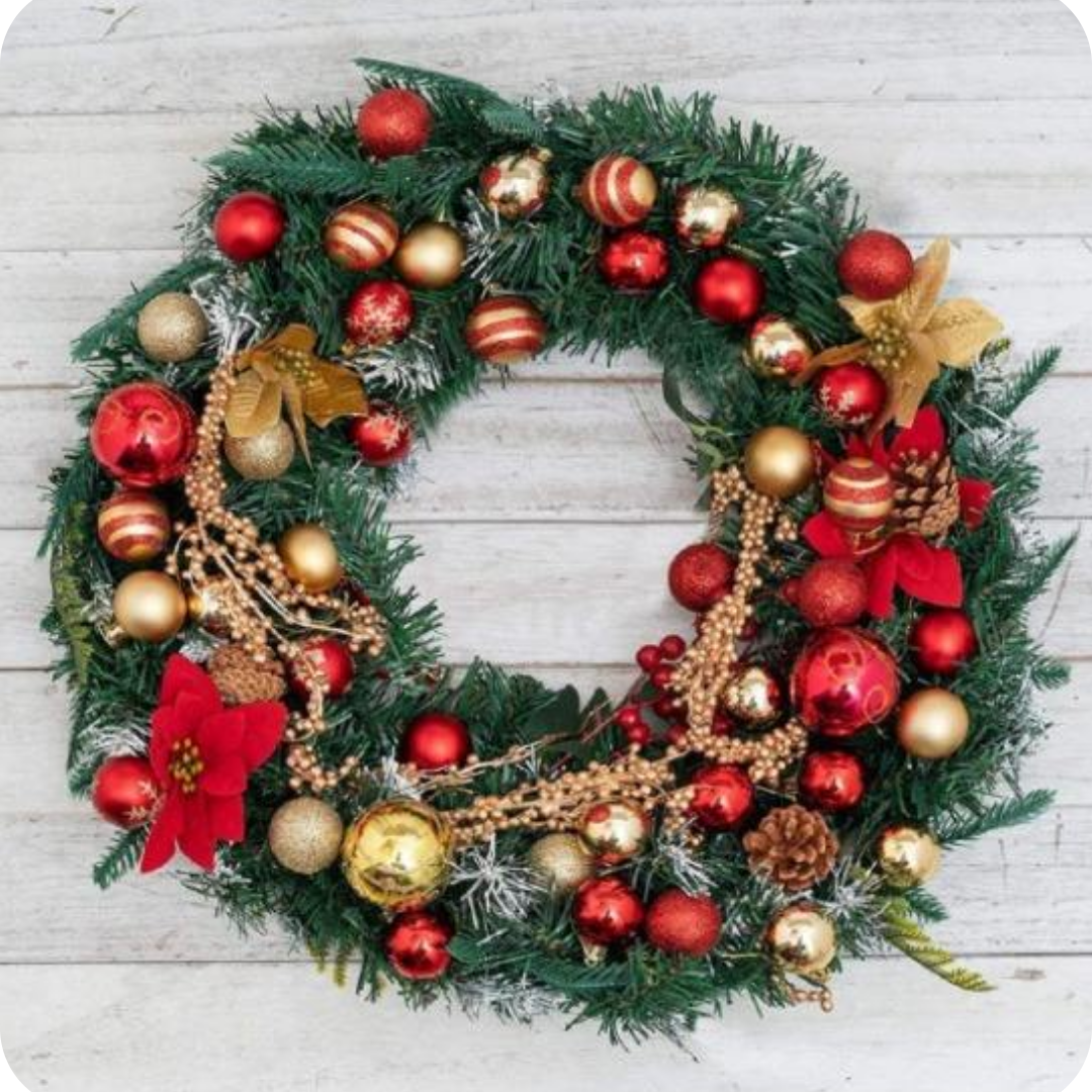 50-Piece Mixed Finish Christmas Ball Ornament Set (4cm)