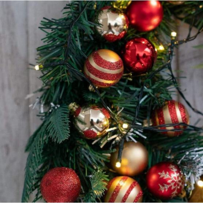 50-Piece Mixed Finish Christmas Ball Ornament Set (4cm)