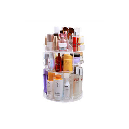 360-Degree Rotating Makeup Organizer - Clear Acrylic Cosmetic Storage