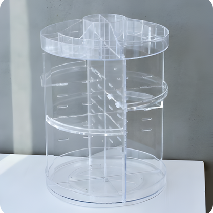 360-Degree Rotating Makeup Organizer - Clear Acrylic Cosmetic Storage