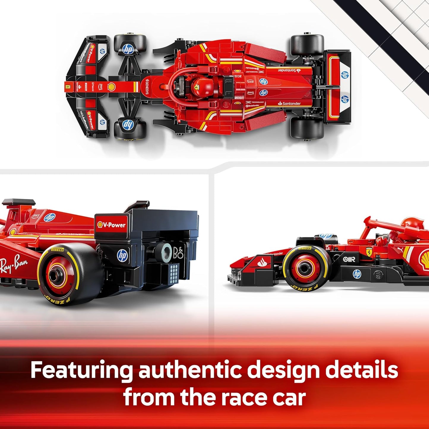 LEGO Speed Champions Ferrari SF-24 F1 Race Car Toy - Model Kit w/a Formula 1 Driver Minifigure - Gift for 10+ Year Old Boys, Girls & Adult Motorsport Fans - Christmas Treat - 77242