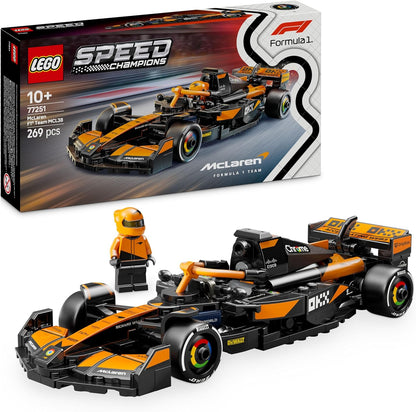 LEGO Speed Champions McLaren F1 Team MCL38 Race Car Toy - Model Kit w/a Collectible Formula 1 Driver Minifigure - Gift for 10+ Year Old Boys, Girls and Adult Motorsport Fans - 77251