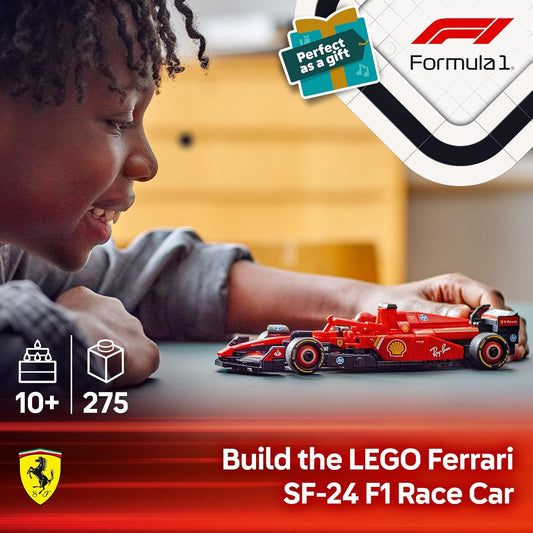 LEGO Speed Champions Ferrari SF-24 F1 Race Car Toy - Model Kit w/a Formula 1 Driver Minifigure - Gift for 10+ Year Old Boys, Girls & Adult Motorsport Fans - Christmas Treat - 77242