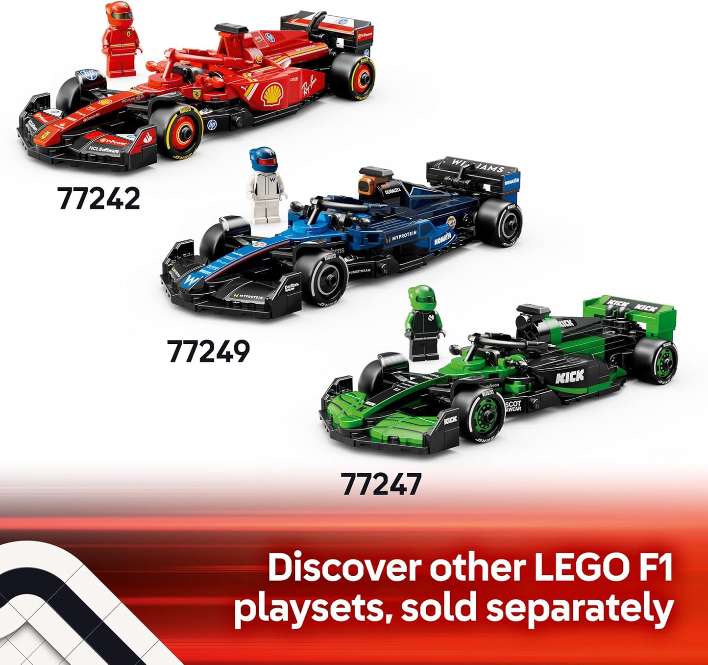 LEGO Speed Champions F1 Race Car Collection – Ferrari, Red Bull, Mercedes, McLaren, Aston Martin, Williams, Sauber, Haas, Alpine & VCARB – Buildable Model Kits with Minifigures (10+ Years)
