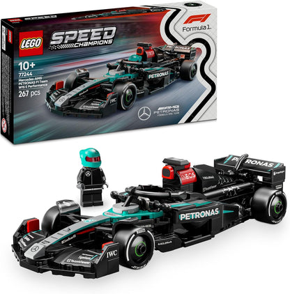 LEGO Speed Champions Mercedes-AMG F1 W15 Race Car Toy with Collectible Driver Minifigure Model Kits for 10+ Year Old Boys Girls or Adult Motorsport Fans 77244