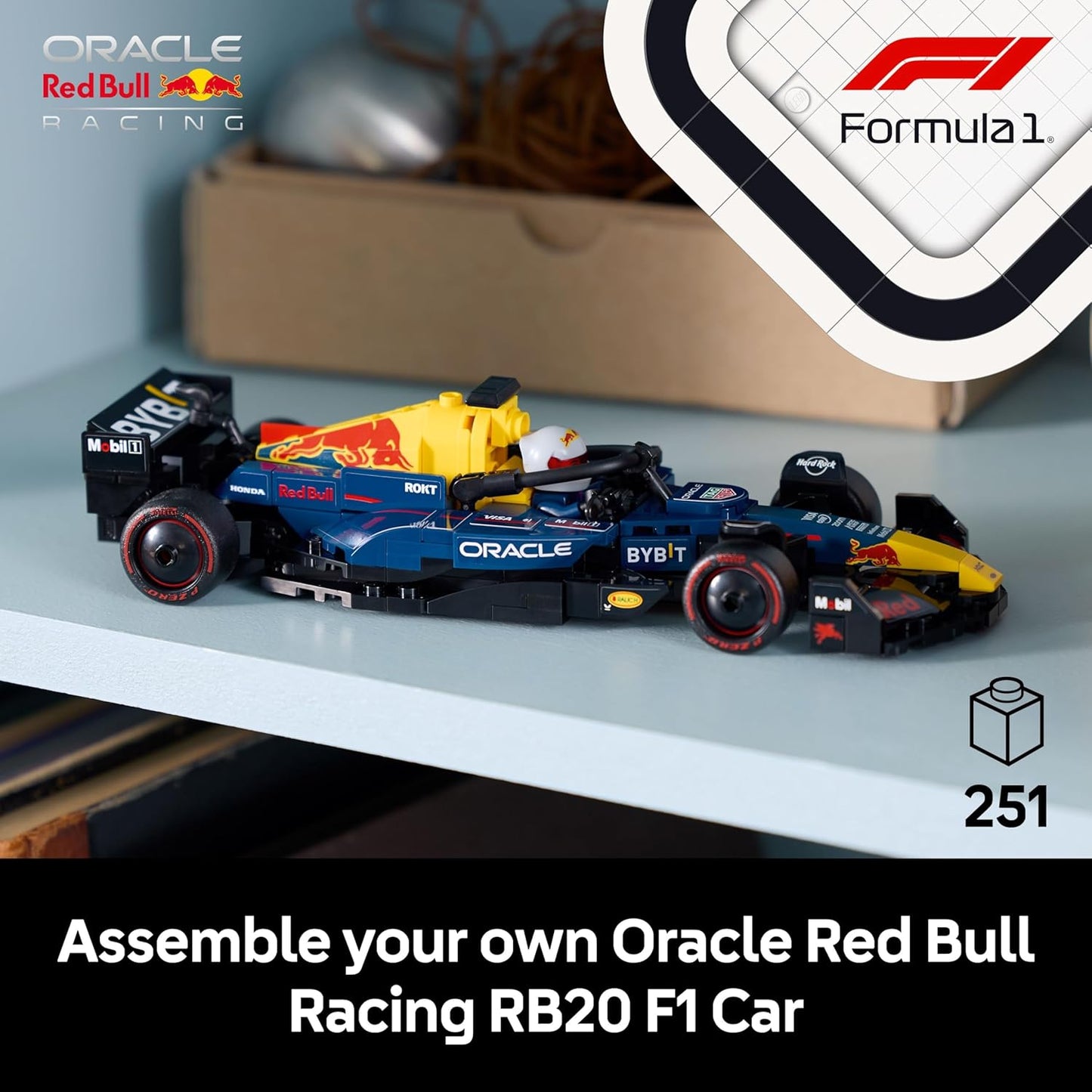 LEGO Speed Champions Oracle Red Bull Racing RB20 F1 Race Car Model 77243 with Collectible Driver Minifigure for Adults & Racing Fans