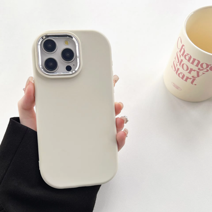 Colorful Silicone Case with Electroplated Camera Bezel for iPhone 16 / 15 / 14 / 13 / 12 / 11 / XR / XS / 8 / 7