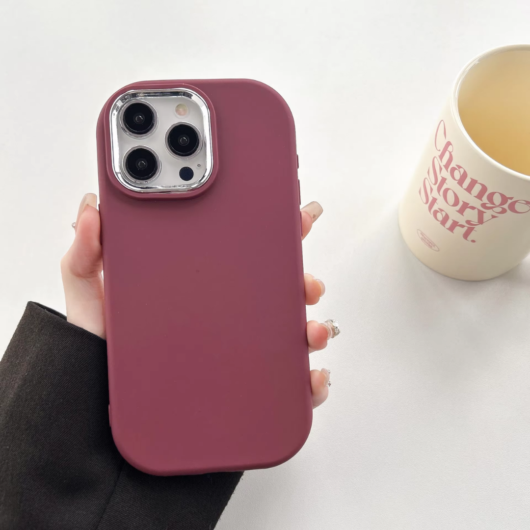 Colorful Silicone Case with Electroplated Camera Bezel for iPhone 16 / 15 / 14 / 13 / 12 / 11 / XR / XS / 8 / 7