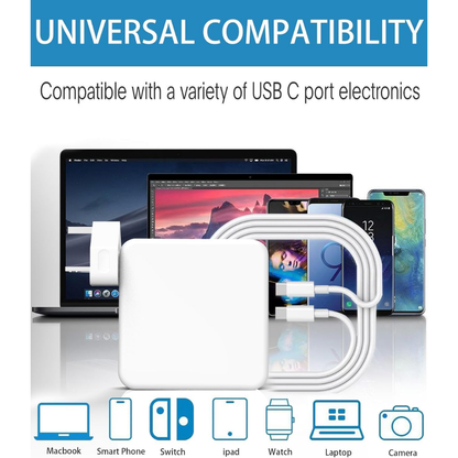 100W USB-C Laptop Charger – Fast, Safe & Compatible with MacBook Pro/Air & iPad Pro