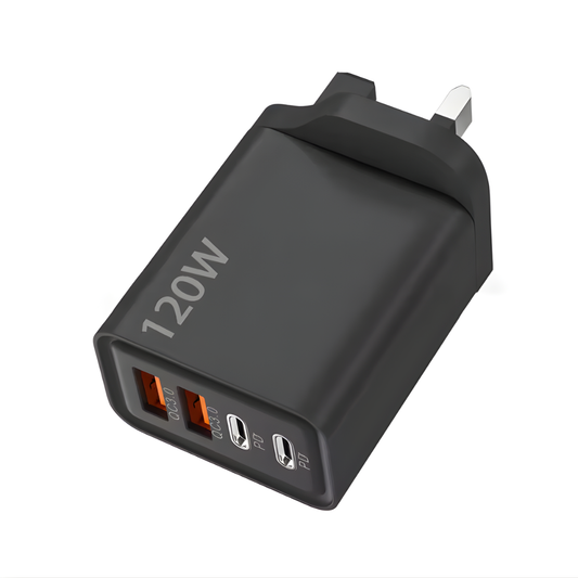 120W USB Fast Charging Adapter – Multi-Port Wall Charger
