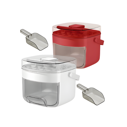 Large Capacity Ice Cube Maker Bin with Press-Release Lid