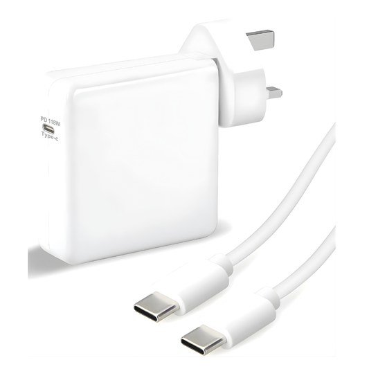 118W USB-C Super Fast Charger – Compatible with MacBook Pro, MacBook Air, iPad Pro & All USB-C Devices