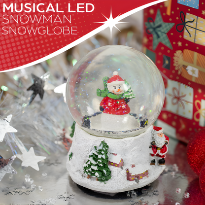 The Christmas Workshop 84410 Musical Snow Globe/Snowman Festive Decoration/Wind Up & Play / 11cm x 10cm x 15cm