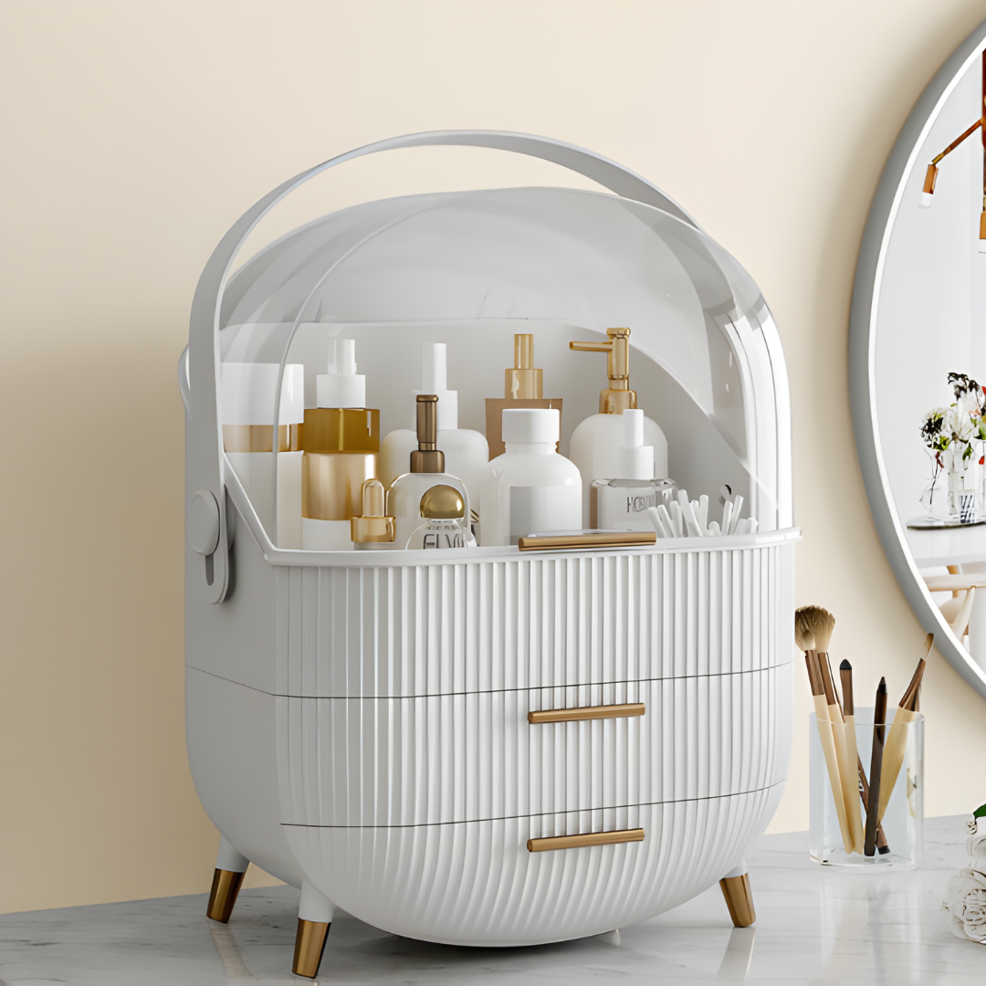 Portable Large Capacity Cosmetic Organizer with Drawers